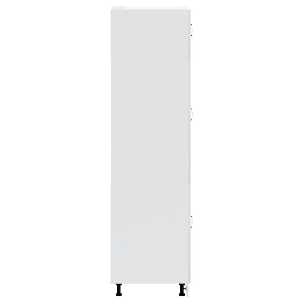 Kitchen Cupboard White High Gloss Storage Cabinet Engineered Wood Doors