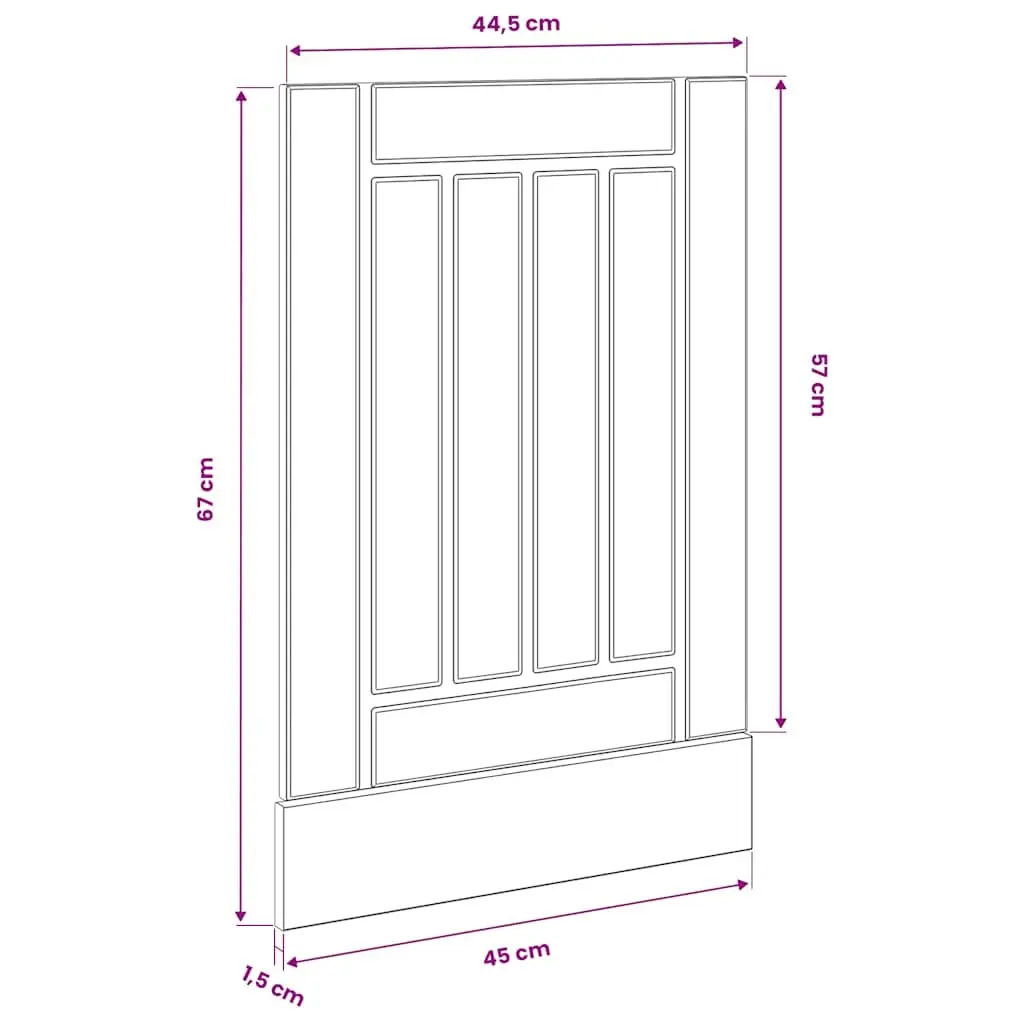 Dishwasher Panel Black Engineered Wood Kitchen Cabinet Front Cover Protection
