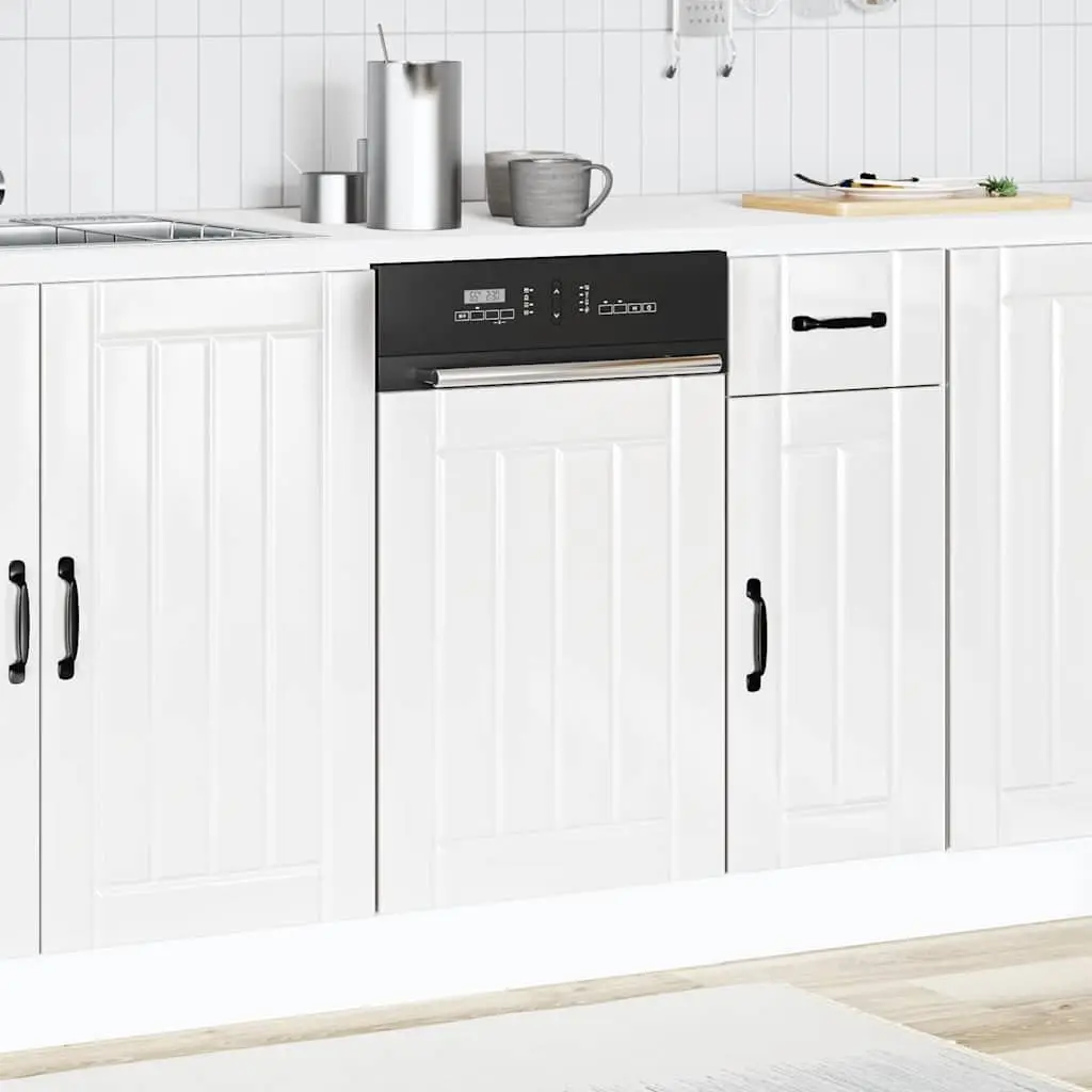 Dishwasher Front Panel Engineered Wood High Gloss White Kitchen Cabinet Cover