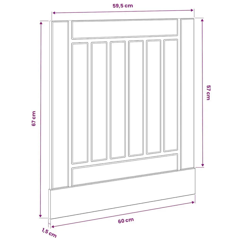 Dishwasher Panel Engineered Wood White Kitchen Cabinet Front Cover
