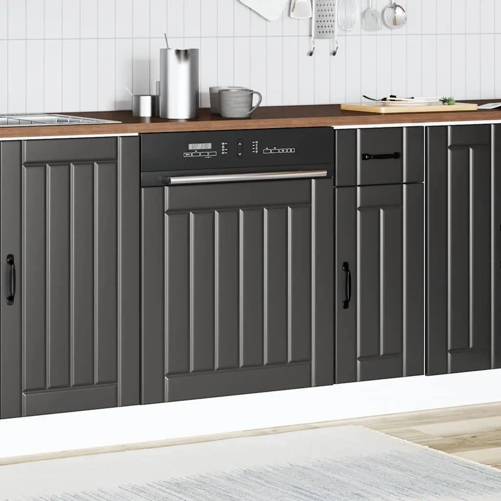 Black Engineered Wood Dishwasher Panel Kitchen Cabinet Front Cover Protector