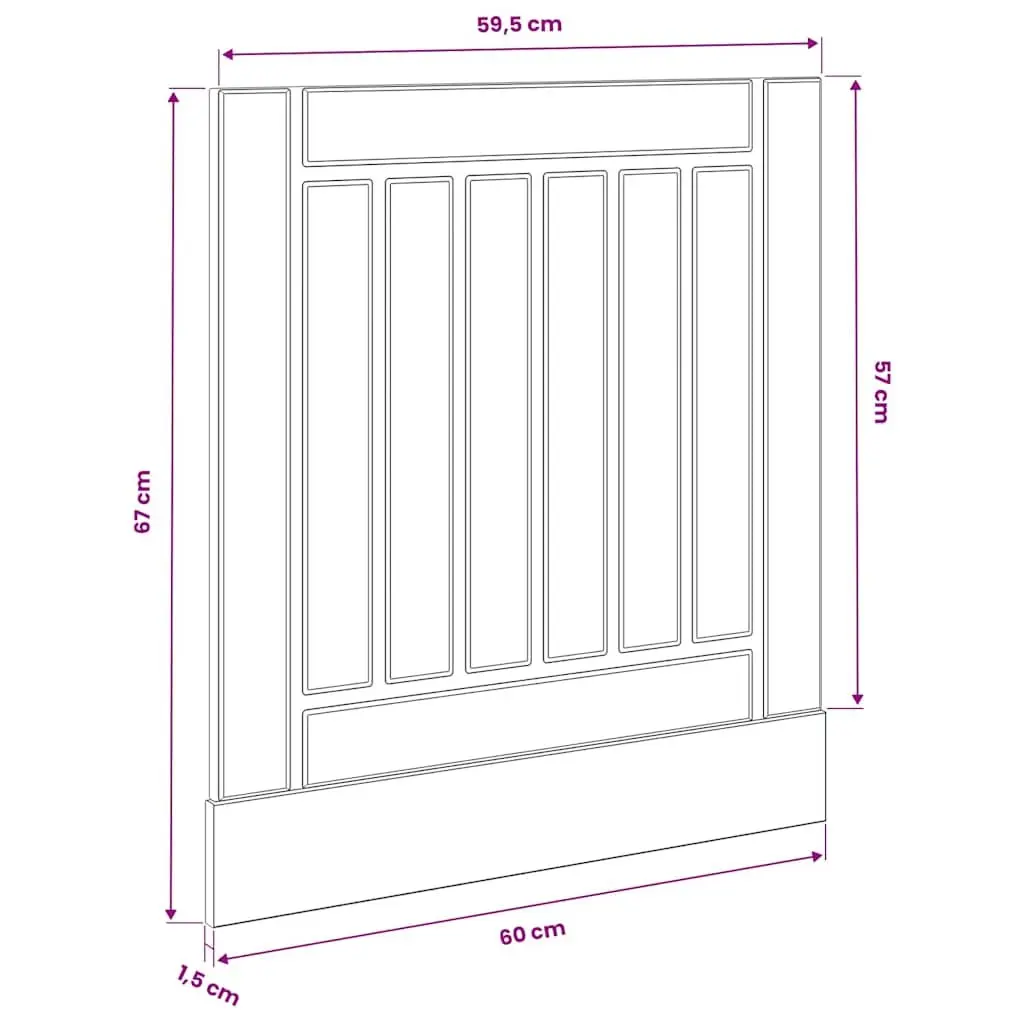 Black Engineered Wood Dishwasher Panel Kitchen Cabinet Front Cover Protector