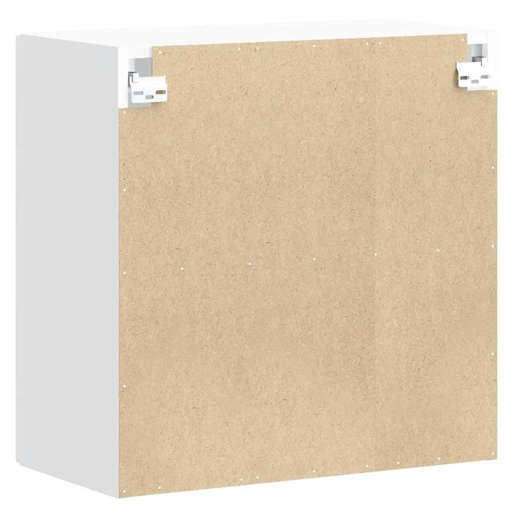 Kitchen Cabinet Engineered Wood Wall-Mounted Storage White Glass Door