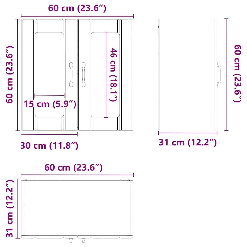 Wall-Mounted Cabinet Black Engineered Wood Kitchen Storage Organiser with Glass Door