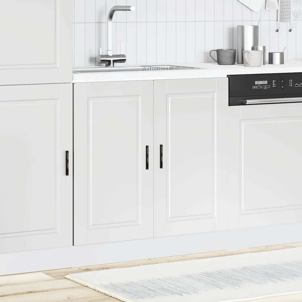 Sink Base Cabinet Engineered Wood 80W x 46D x 81.5H cm White