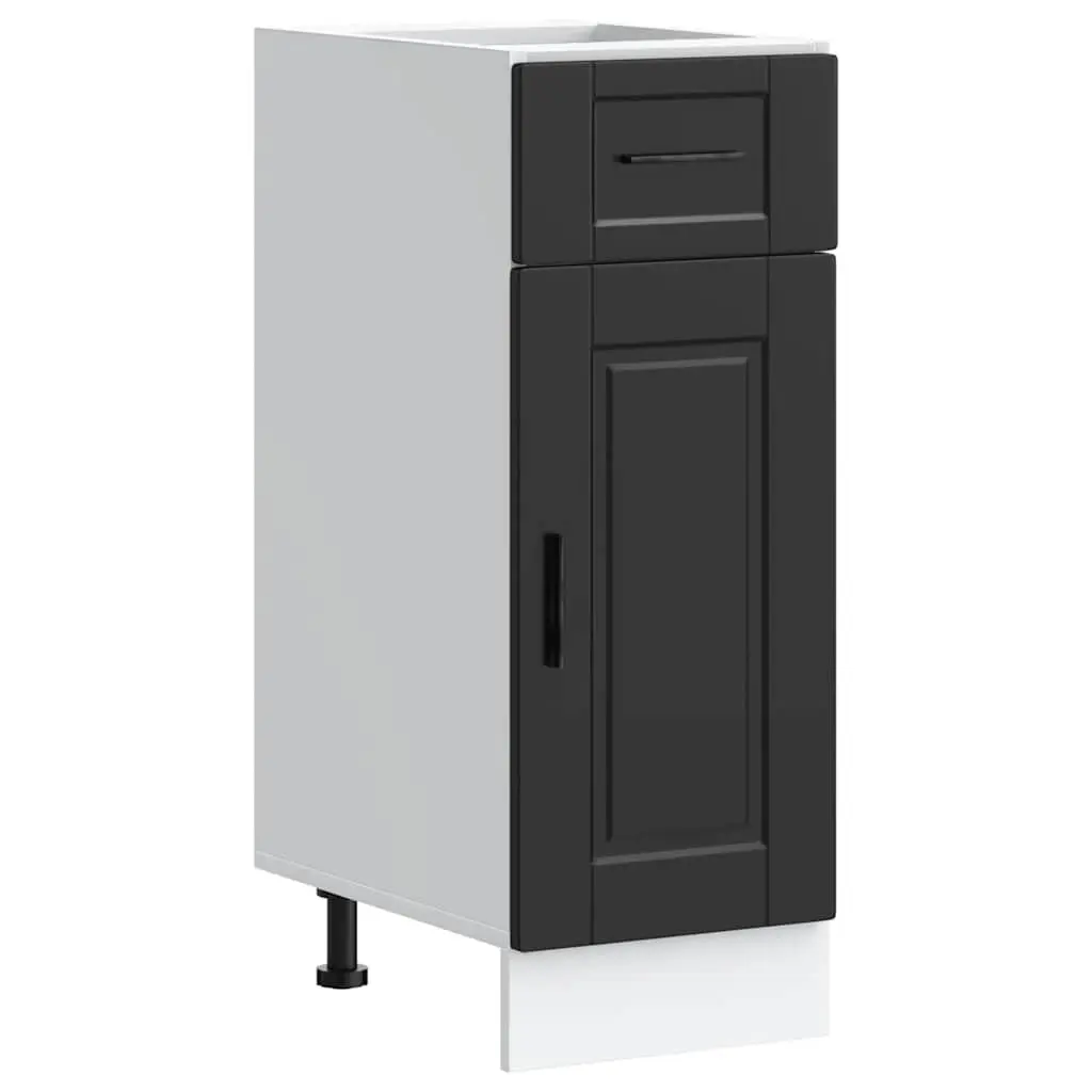Black Kitchen Storage Cabinet Engineered Wood Base Cupboard Adjustable Feet
