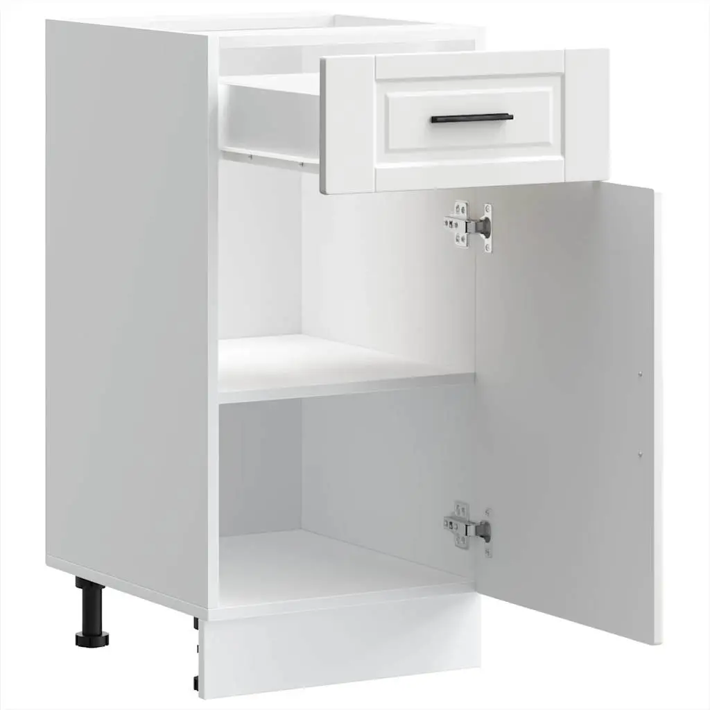 Kitchen Base Cabinet White Storage Cupboard Engineered Wood Adjustable Feet