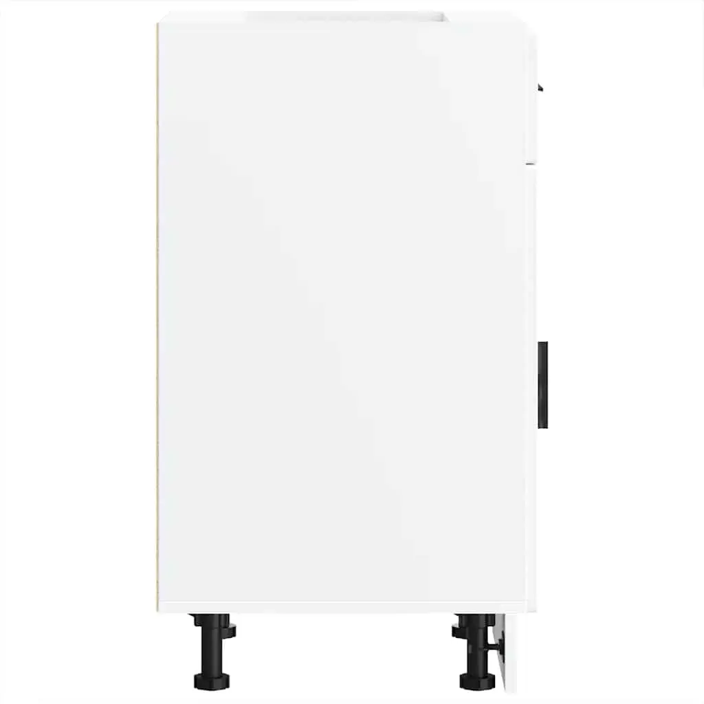 Kitchen Base Cabinet White Storage Cupboard Engineered Wood Adjustable Feet