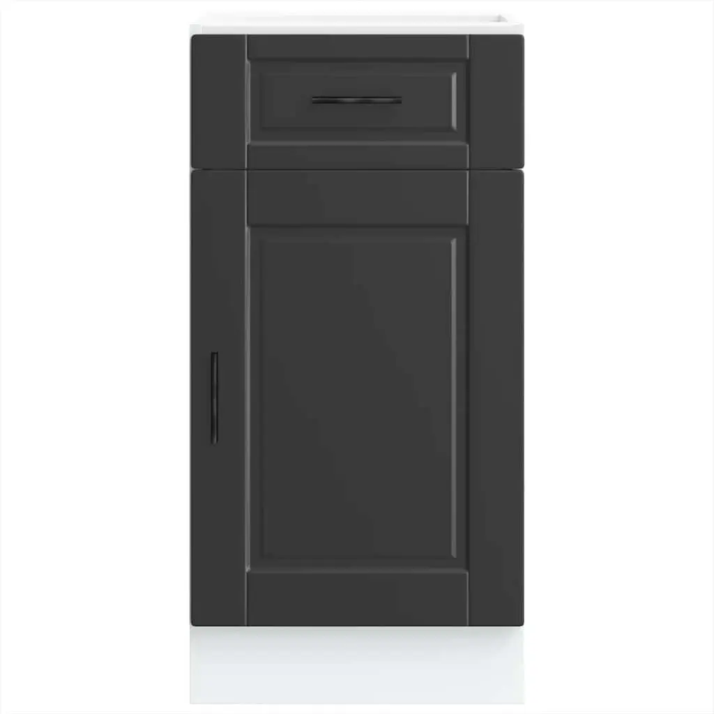 Kitchen Base Cabinet Engineered Wood Black