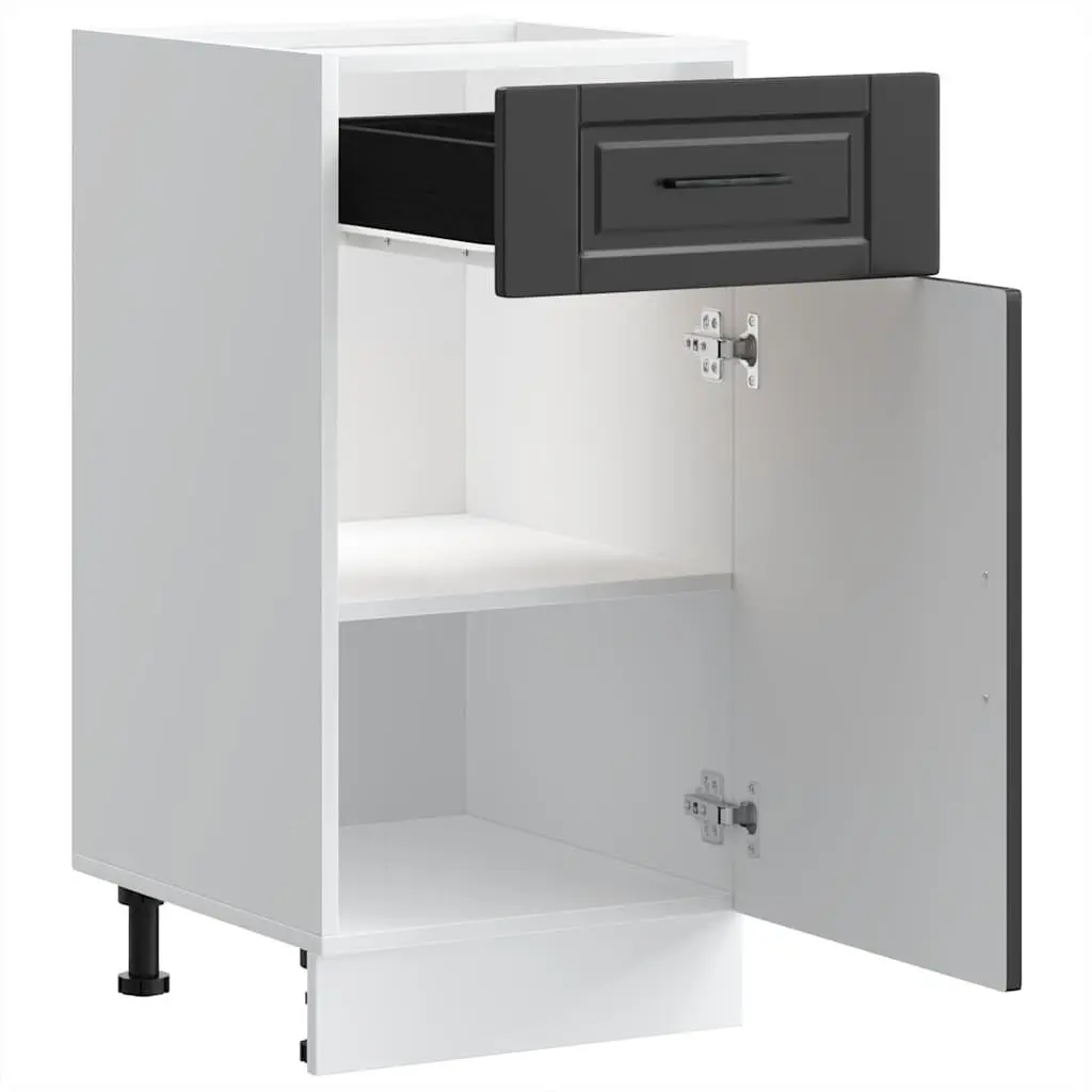 Kitchen Base Cabinet Engineered Wood Black