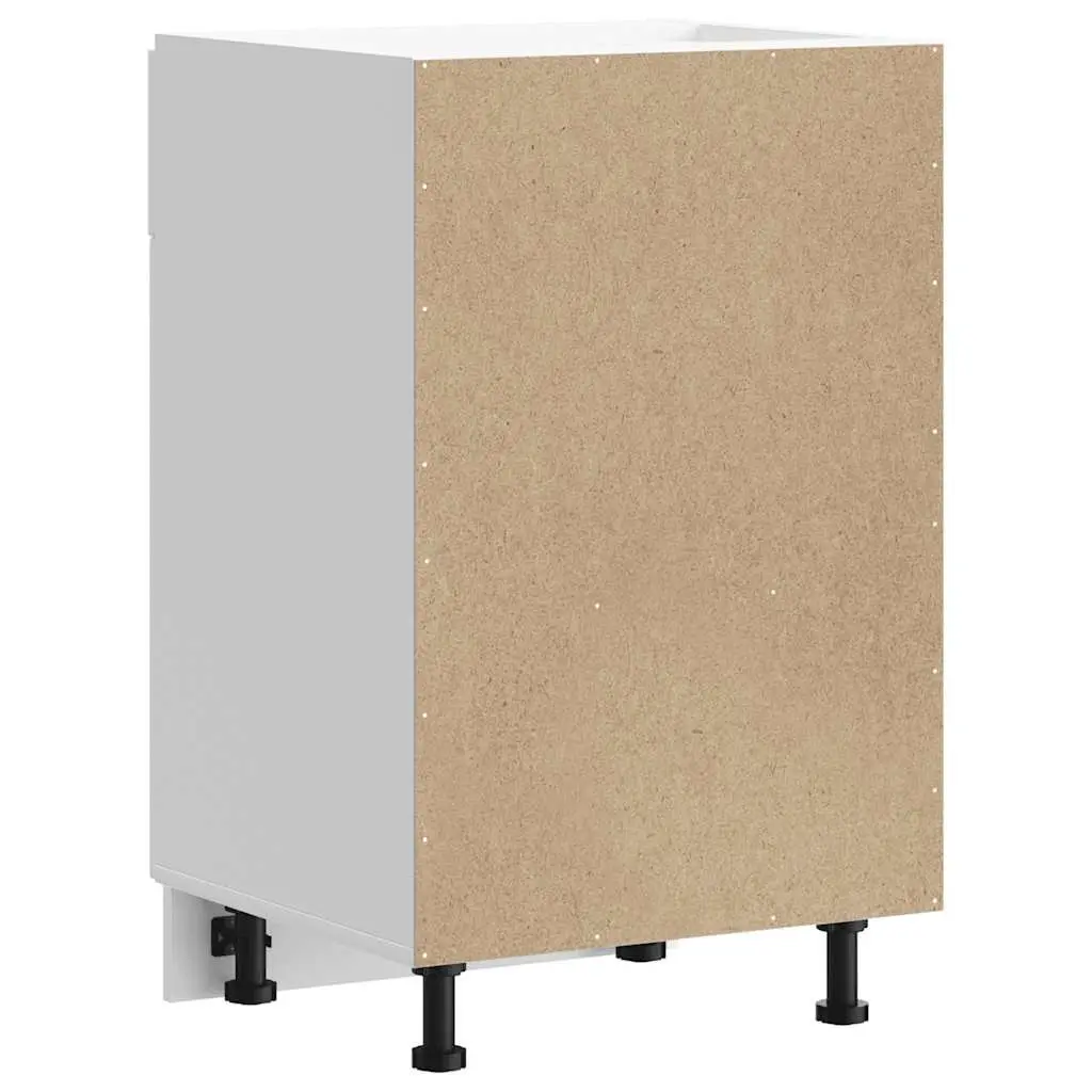 Kitchen Base Cabinet White Engineered Wood Storage Cupboard with Doors