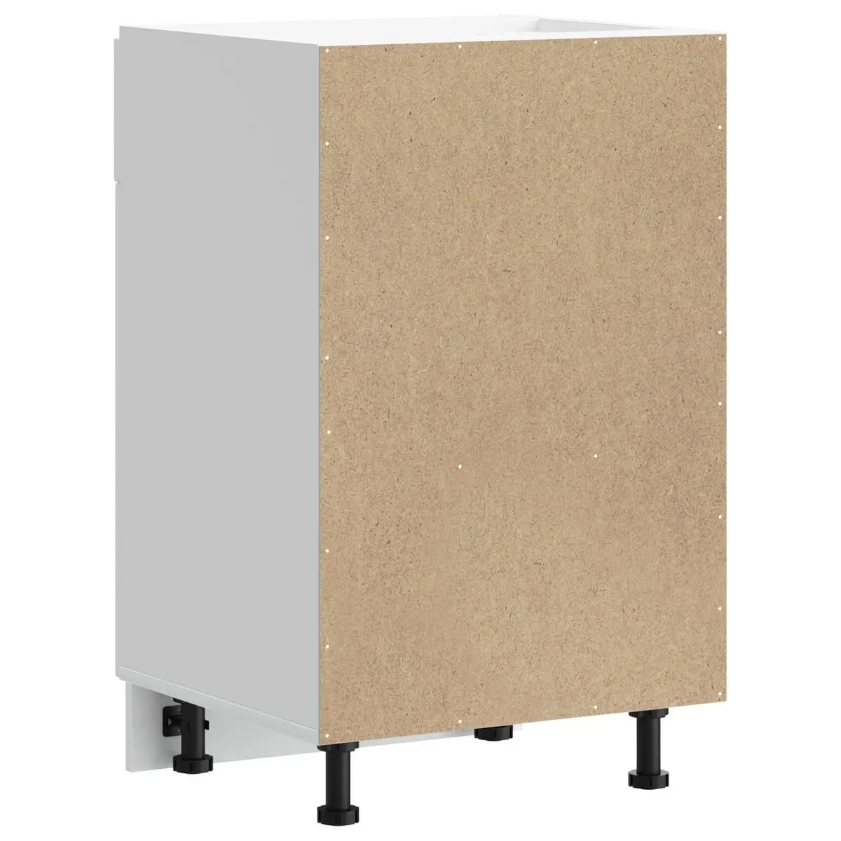 Kitchen Base Cabinet White Engineered Wood Storage Cupboard with Doors
