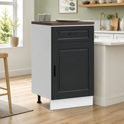 Versatile Black Engineered Wood Kitchen Cupboard