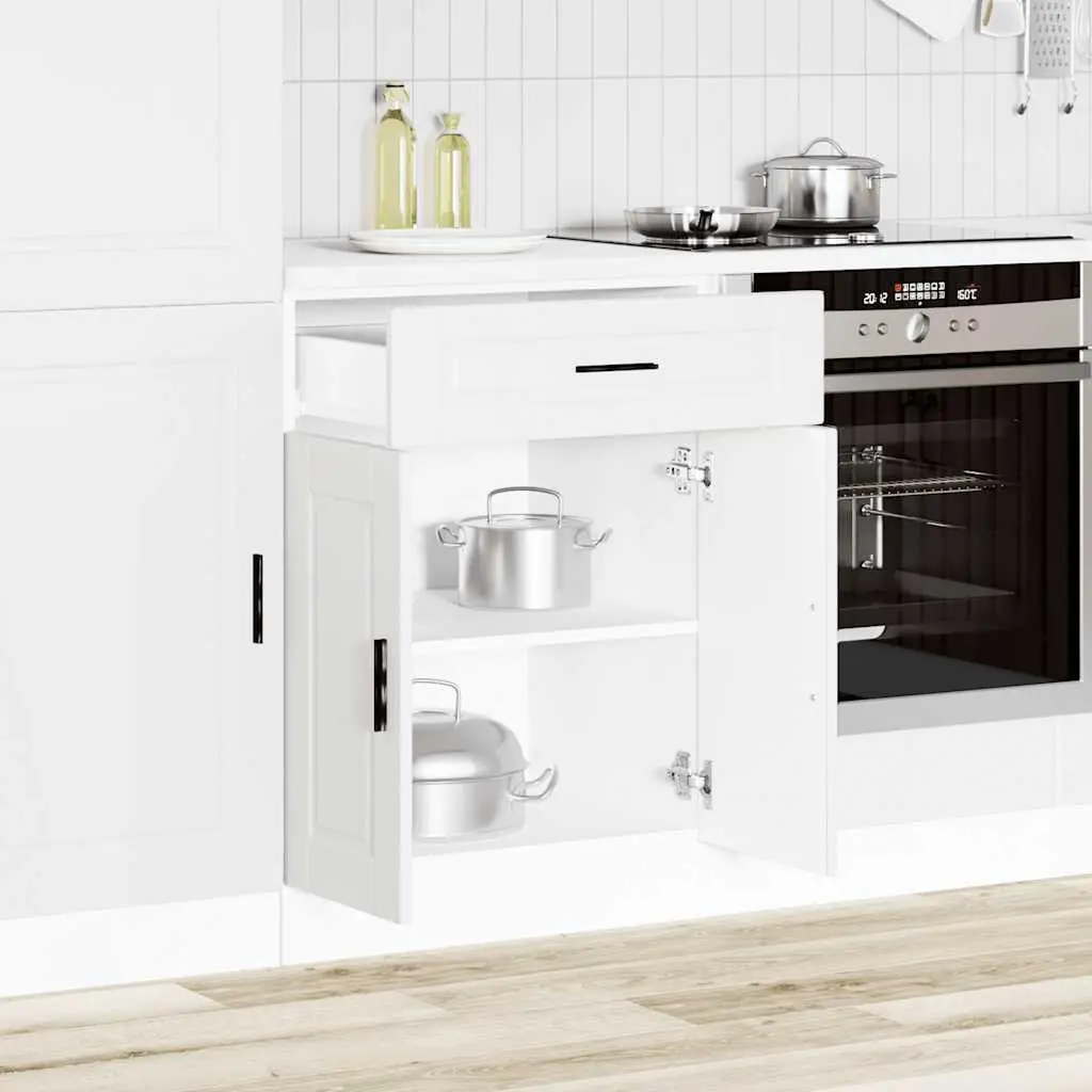 Kitchen Base Cabinet Engineered Wood White Adjustable Feet