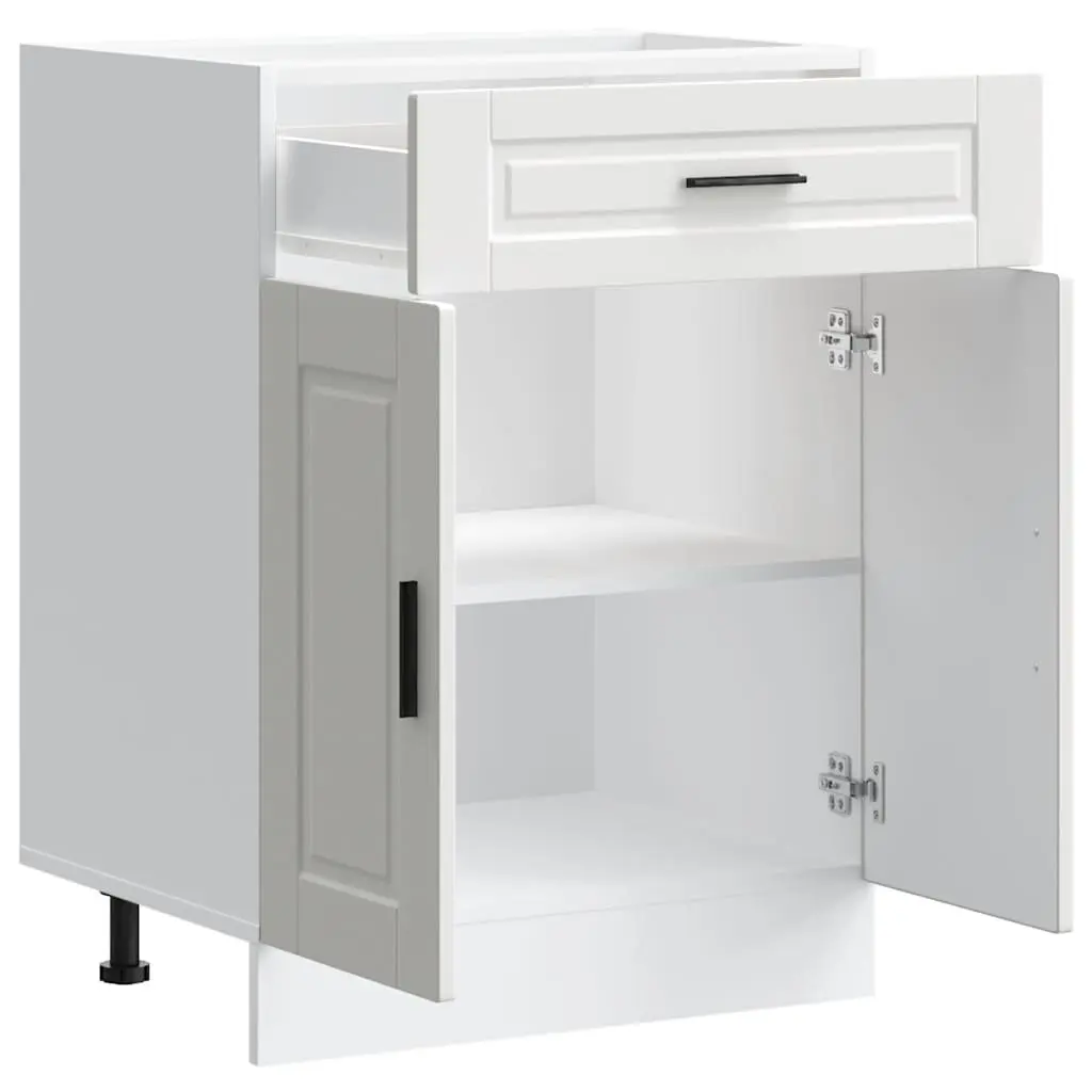 Kitchen Base Cabinet Engineered Wood White Adjustable Feet