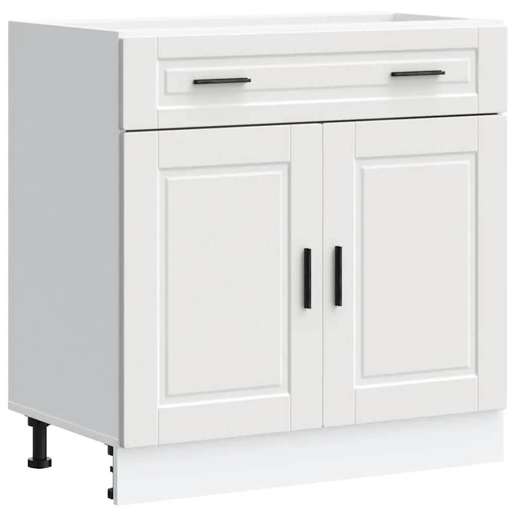 Kitchen Base Cabinet White Engineered Wood Storage Cupboard Furniture Door
