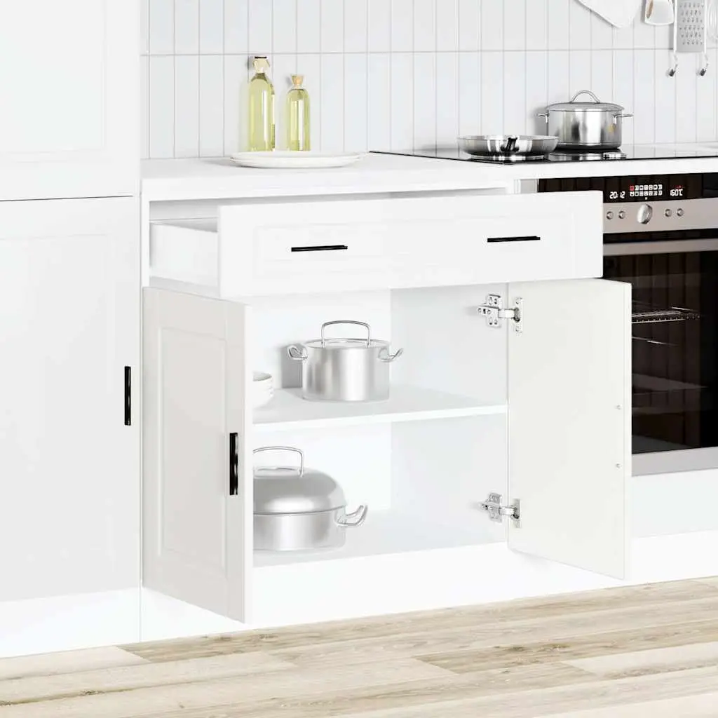 Kitchen Base Cabinet White Engineered Wood Storage Cupboard Furniture Door