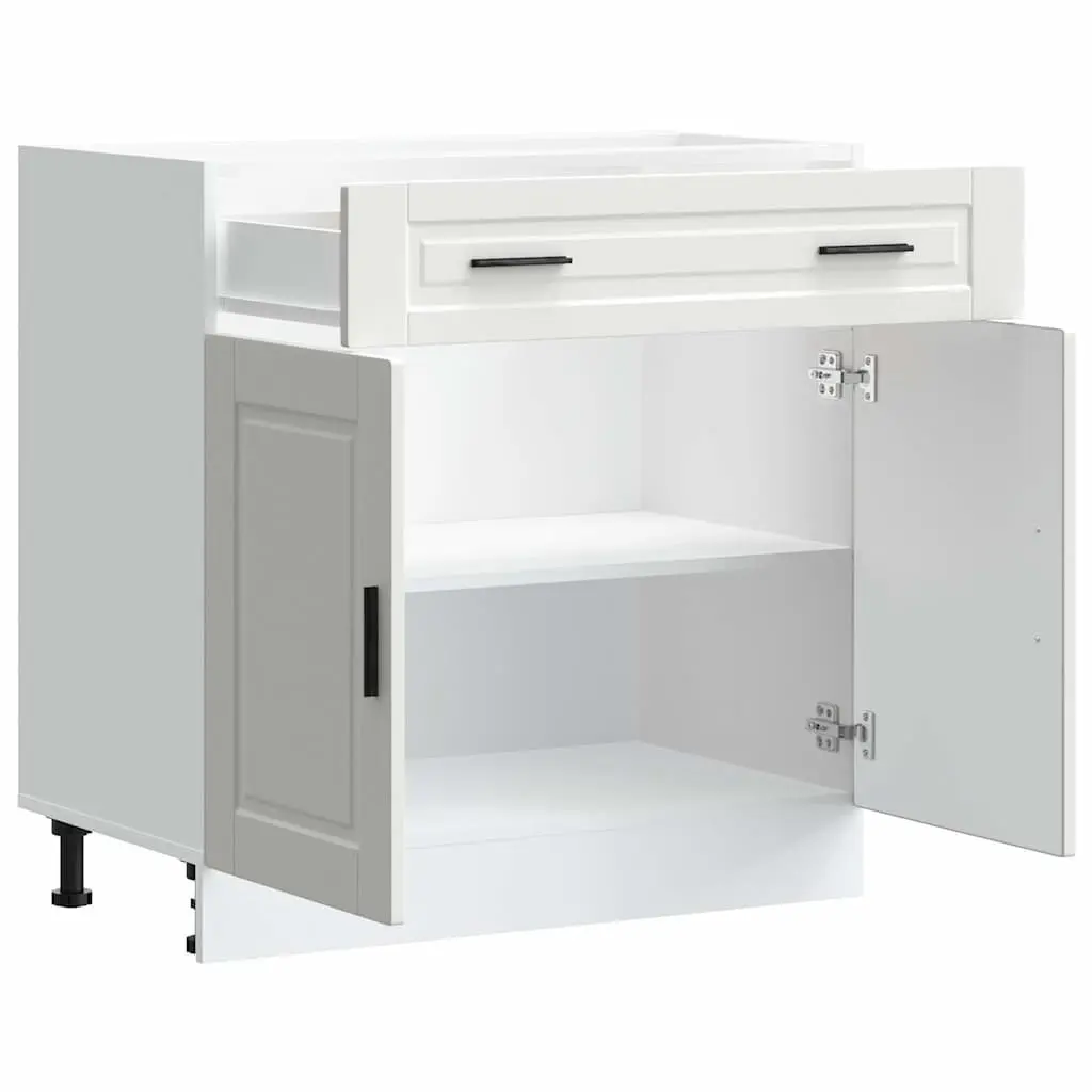 Kitchen Base Cabinet White Engineered Wood Storage Cupboard Furniture Door