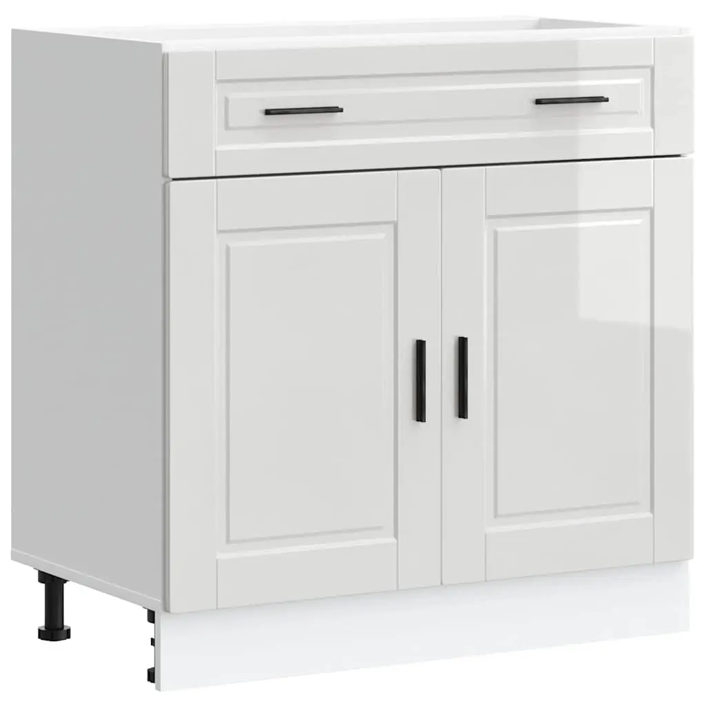 White High Gloss Base Cabinet for Kitchen Use