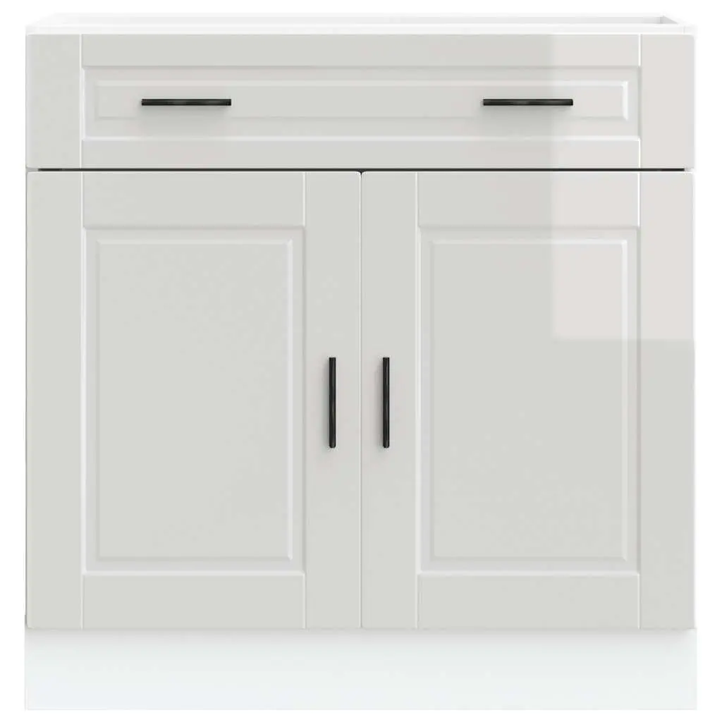 White High Gloss Base Cabinet for Kitchen Use