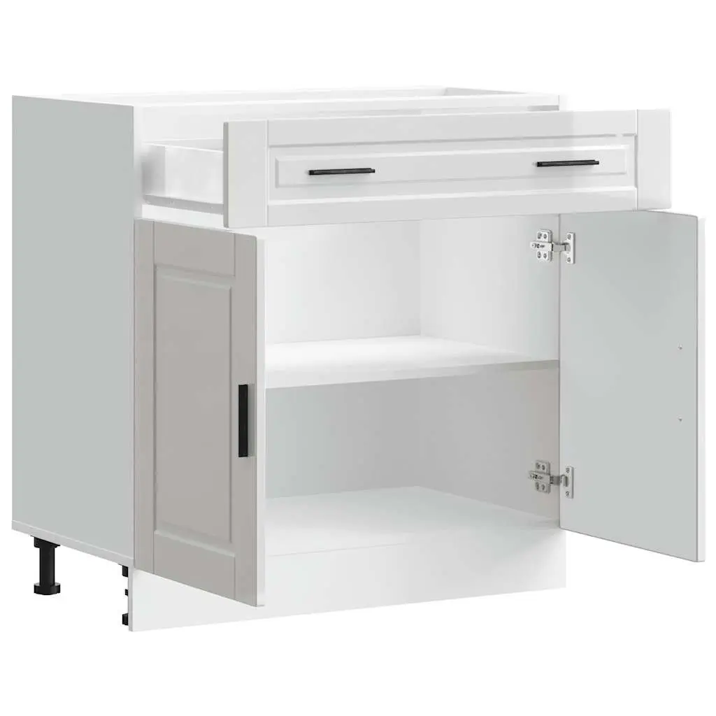 White High Gloss Base Cabinet for Kitchen Use