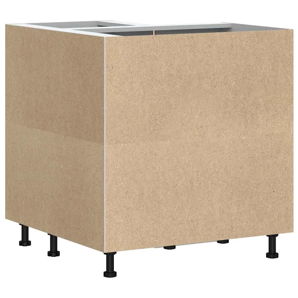 Kitchen Corner Base Cabinet White Engineered Wood Storage Cupboard Organizer