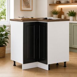 Functional Black Kitchen Corner Base Cabinet