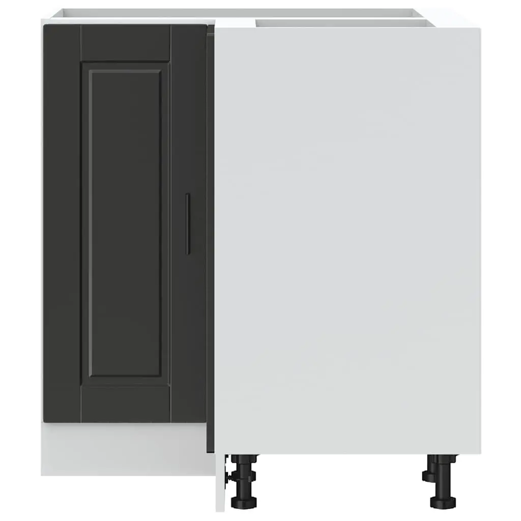 Kitchen Corner Base Cabinet Engineered Wood Black