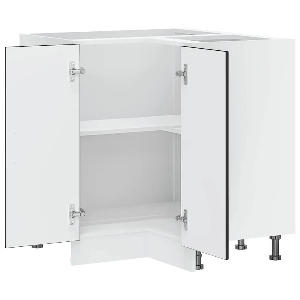 Kitchen Corner Base Cabinet Engineered Wood Black