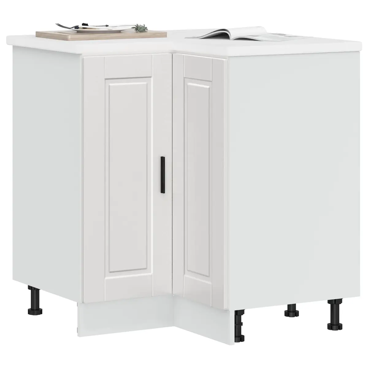 White High Gloss Kitchen Corner Cabinet for Storage
