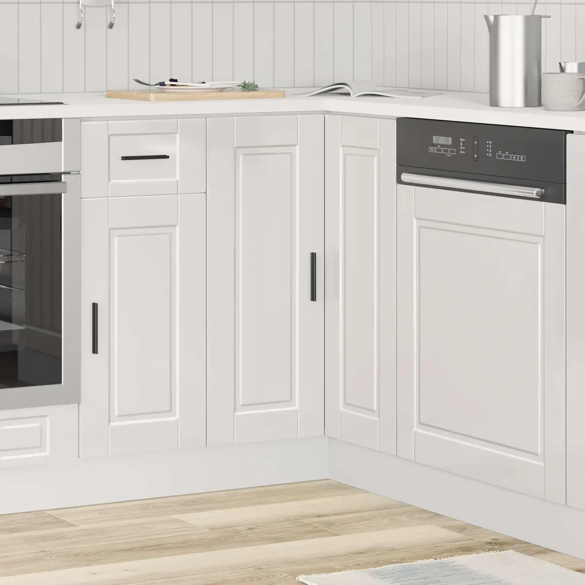 White High Gloss Kitchen Corner Cabinet for Storage