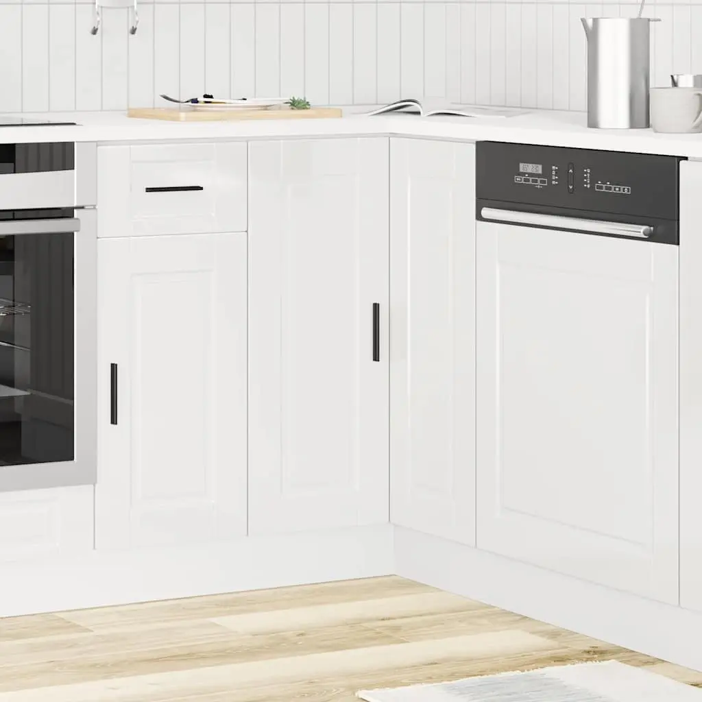 White High Gloss Kitchen Corner Cabinet for Storage