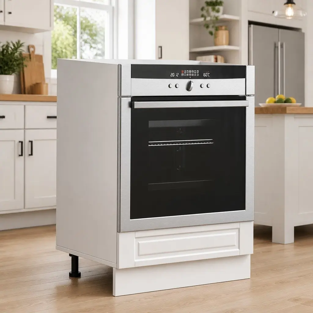 White Engineered Wood Cabinet for Kitchen Appliances