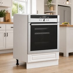 Oven Cabinet White Engineered Wood Kitchen Storage Unit Compact Design