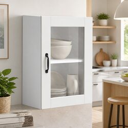 Functional White Kitchen Cabinet for Wall Mounting