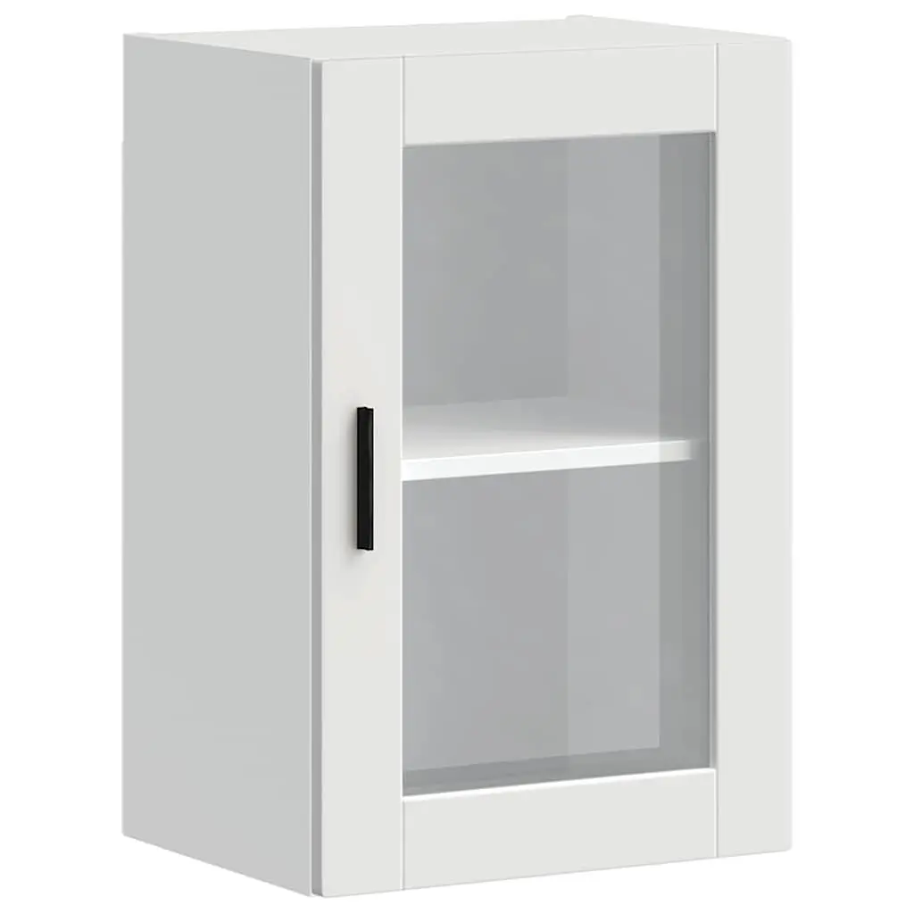 Kitchen Cabinet Engineered Wood Wall-Mounted Glass Door White Storage Unit