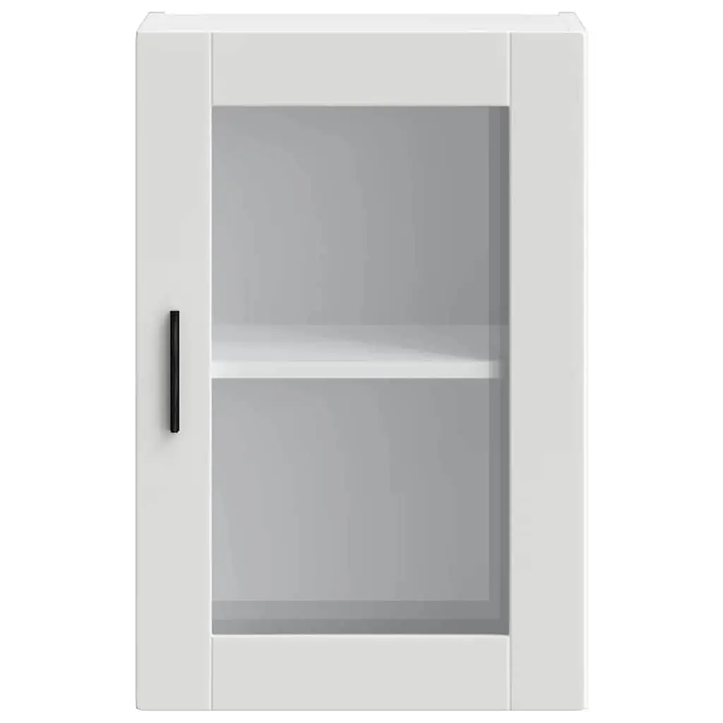 Kitchen Cabinet Engineered Wood Wall-Mounted Glass Door White Storage Unit
