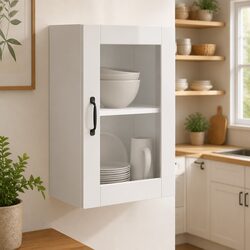 Practical Kitchen Wall Cabinet with Glass Door for Small Spaces