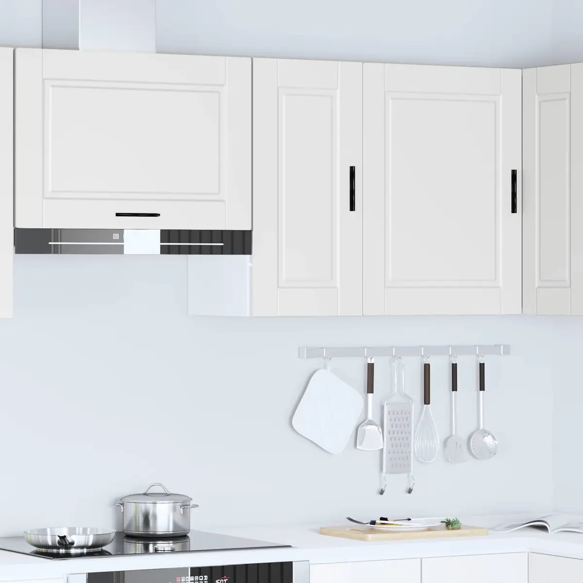 Wall Cabinet Engineered Wood White Mounted Storage Organizer
