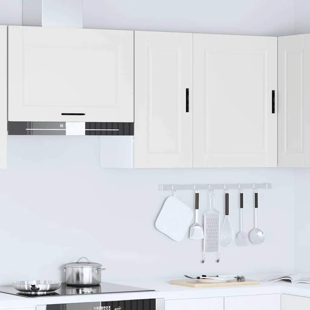 Wall Cabinet Engineered Wood White Mounted Storage Organizer