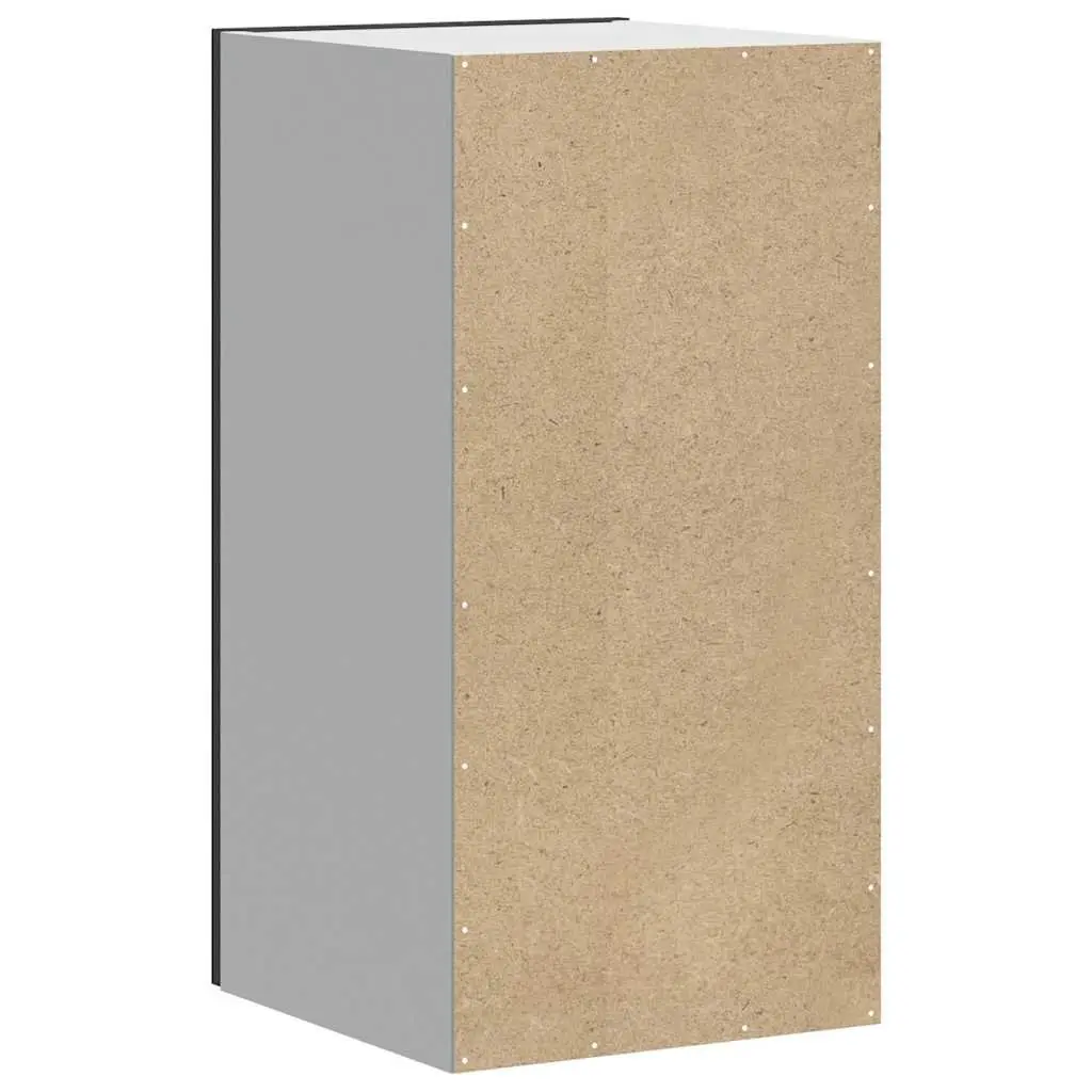 Wall Mounted Cabinet Engineered Wood Black Storage Unit Organizer for Kitchen