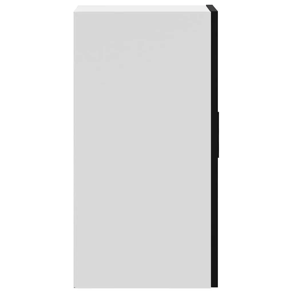 Wall Mounted Cabinet Engineered Wood Black Storage Unit Organizer for Kitchen