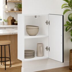 Functional Black Wall Cabinet for Kitchen and More
