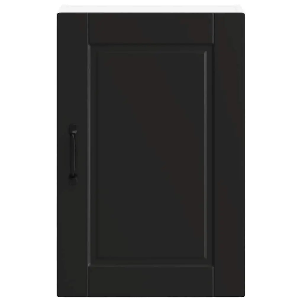 Wall Mounted Cabinet Engineered Wood Black Storage Organizer