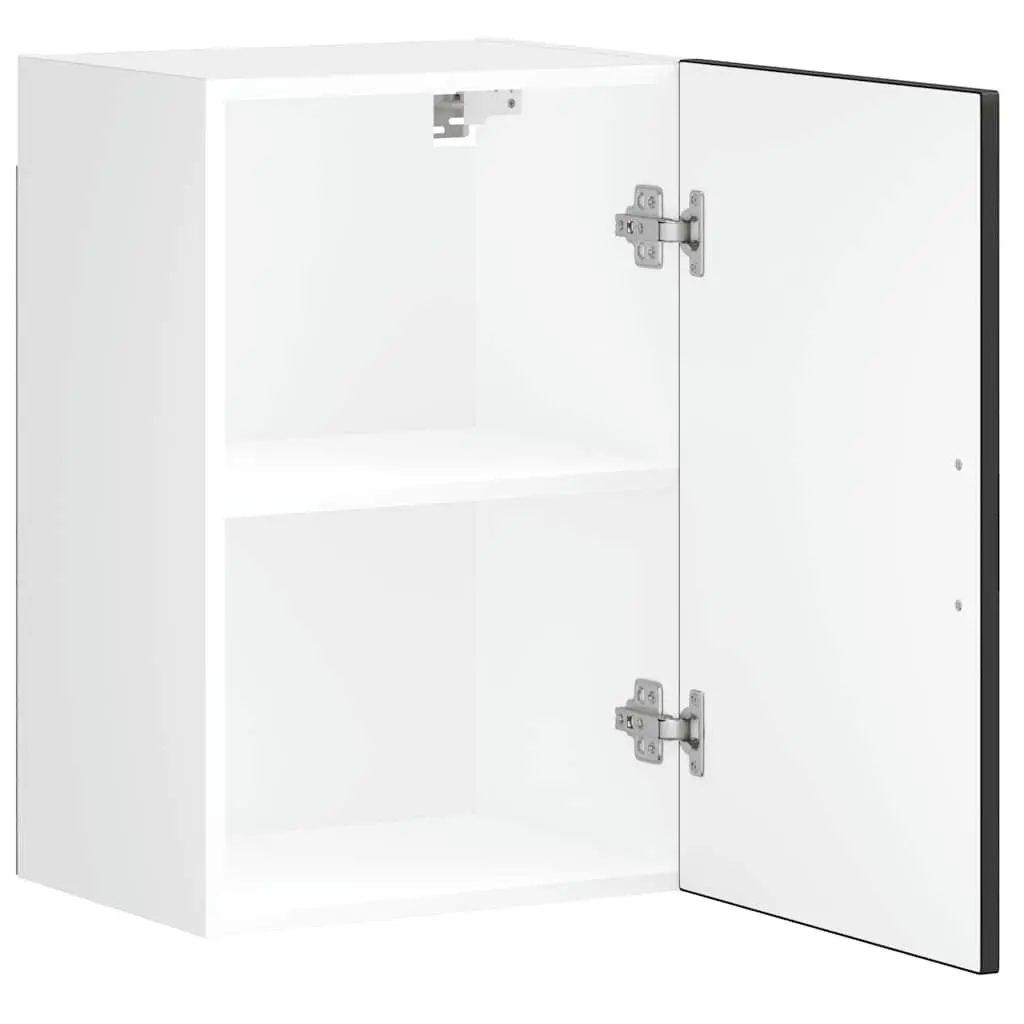 Wall Mounted Cabinet Engineered Wood Black Storage Organizer