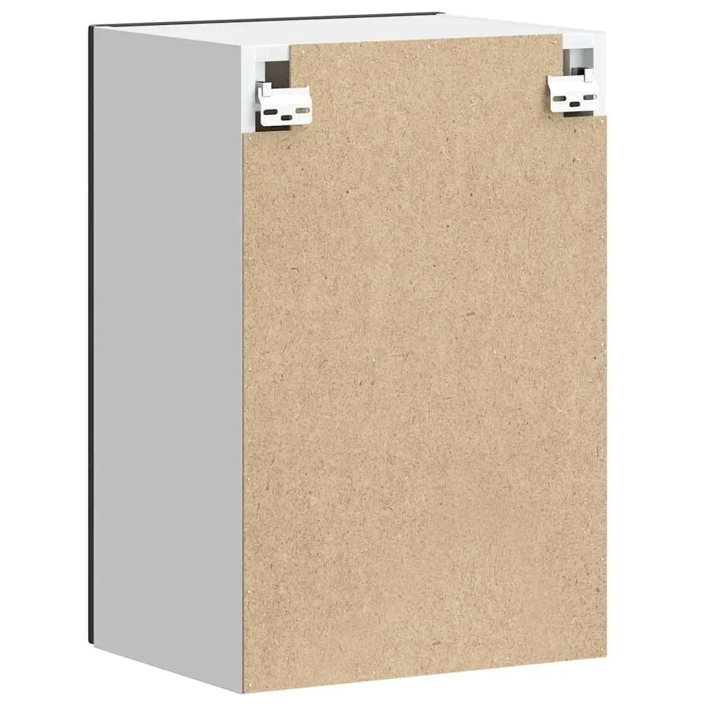 Wall Mounted Cabinet Engineered Wood Black Storage Organizer