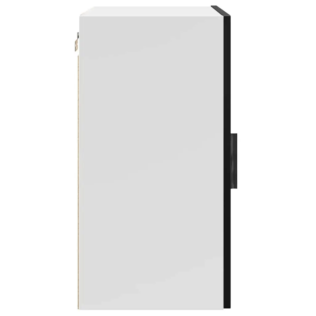 Wall Mounted Cabinet Engineered Wood Black Storage Organizer