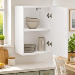 Versatile White High Gloss Wall Cabinet for Any Room