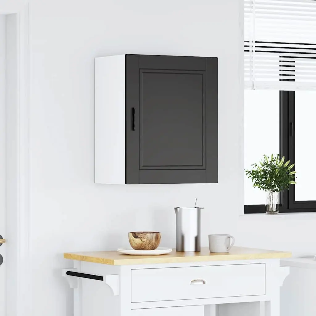 Wall-mounted Kitchen Storage Cabinet with Door Engineered Wood White
