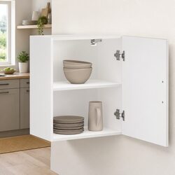 Kitchen Wall Cabinet Storage Cupboard Engineered Wood Grey High Gloss Mount